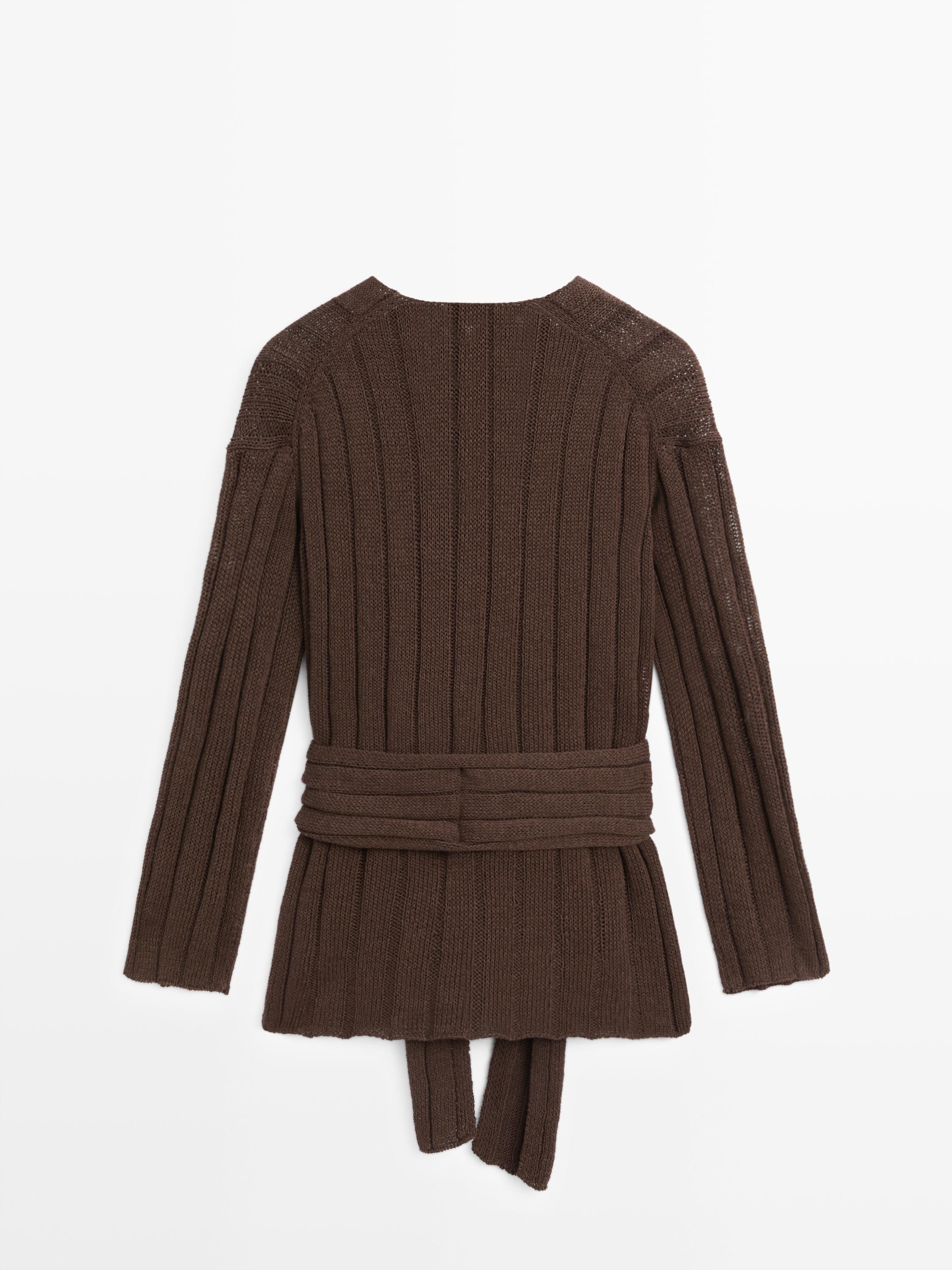 Cardigan en maille avec détail à la taille